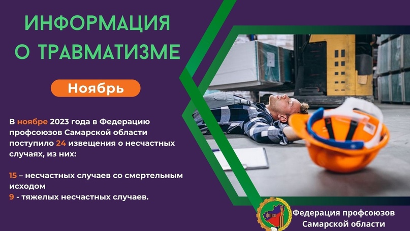 Информация о травматизме, ноябрь