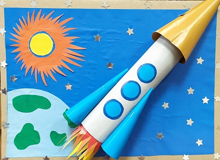Выставка детского творчества к Дню космонавтики!